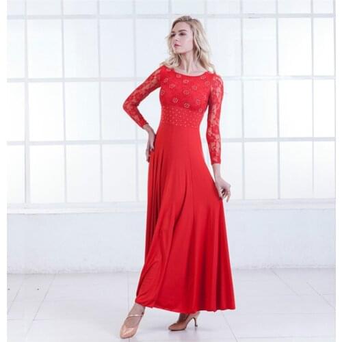 New Modern Dance Dress Long Sleeve Ballroom Dance Costume National Standard Dance Dress Waltz Dress Performance Clothing