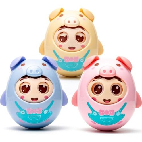 New Piglet Blinking Tumbler Baby Silicone Teething Toy Hand Pinch Soft Rubber Perception Ball Teethers Baby & Toddler Toys