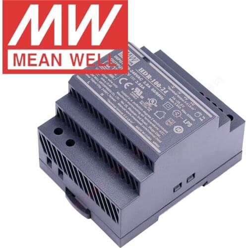 Original Mean Well HDR-100 series 12v 15v 24v 48v meanwell single output 85-100w Ultra Slim Step Shape DIN RAIL Power Supply
