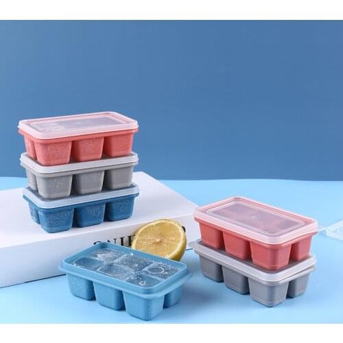 DIY Ice Cube Mold Food Grade Silicone Ice Tray Home with Lid Square Shape Ice Cream Maker Kitchen Bar Accessories Silicon Mold