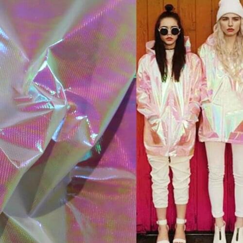 Fluorescent Polyester Cloth Light pink DIY Skirt Stage Clothes background Decor Bags Waterproof Designer Fabric 50*100cm