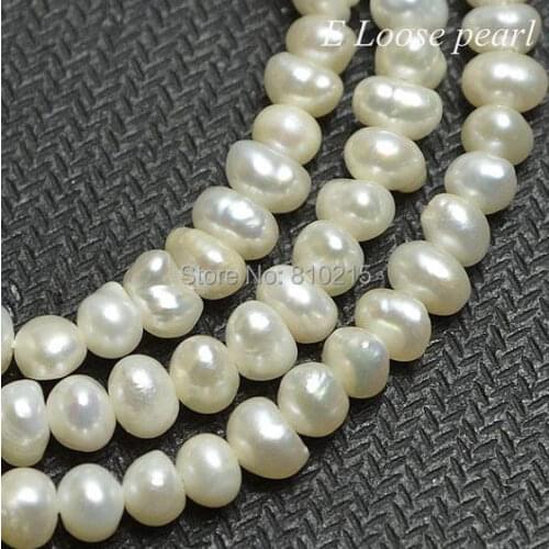 Loose Pearl Jewelry Freshwater Pearl Corn Potato White Loose Beads 4.0-4.5mm 15 Inches Bridal Design Wedding Party Full Strand