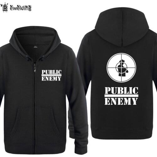 Zipper Hoodies Men MUSIC Rap Public Enemy Printed Hoodie Hip Hop Fleece Long Sleeve Rock Mans Jacket Sweatshirt Skate Tracksuit