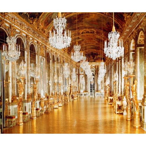 TR Photo Background Gold Palace White Chandelier 5x7ft Gorgeous Photography Background Backdrop For Studio Wedding Photo Shoots