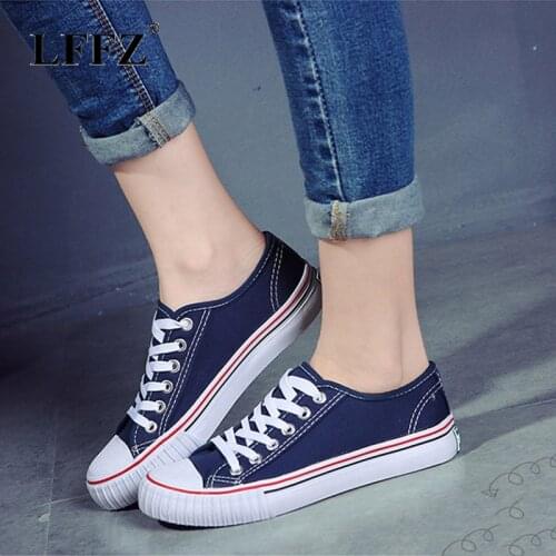 Lzzf Fashion Classic Casual Spring Womens Flat Shoes Canvas Vulcanize Shoes Mocasines Zapatos Mujer Shoes Woman Big Plus Size
