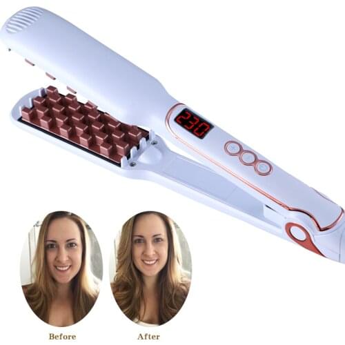 Volumizing Hair Iron Ceramic 2020 New Professional 2 in 1 Steam Hair Curling & Straightening Iron Hair Volumizer