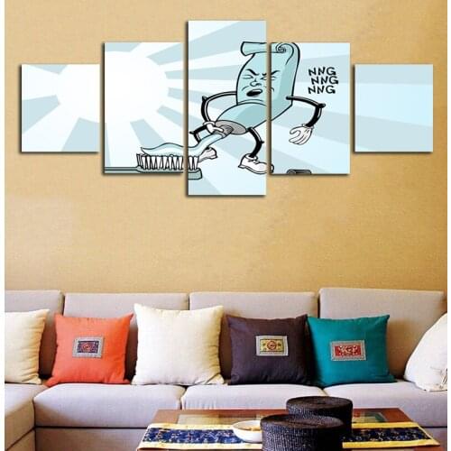 Funny Squeeze Toothpaste Canvas Prints HD Printing Wall Pictures For Living Room Nordic Style Flower Picture Modular Painting