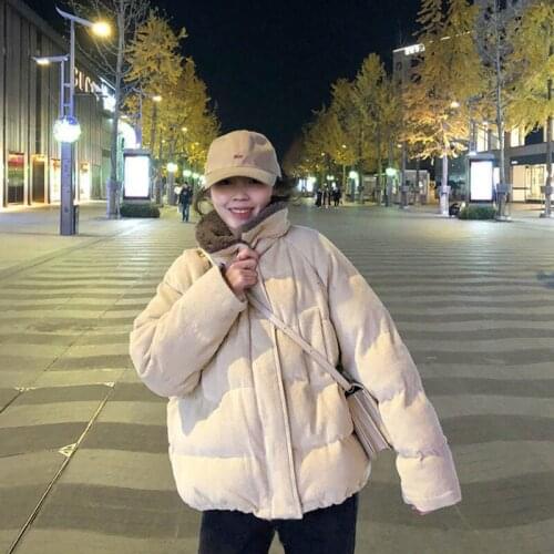 Bella Philosophy New Women Vintage Corduroy Harajuku Style Korean Solid Coats Female All-match Winter Lady Warm Casual Overcoats