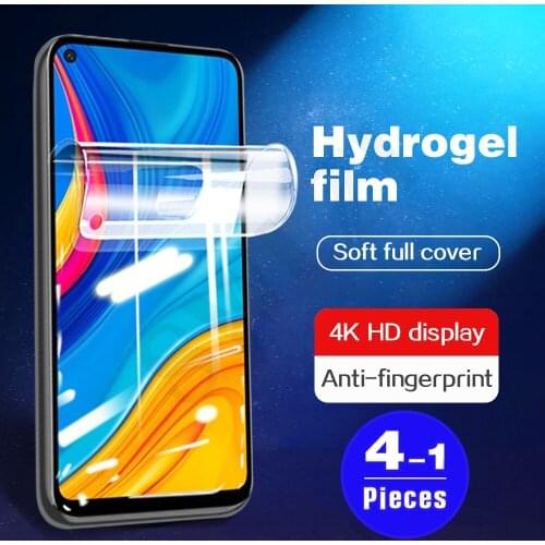 1-4Pcs soft full cover protective film for huawei Y7 Prime 2018 pro 2019 Y7A Y7P hydrogel film phone screen protector Not Glass