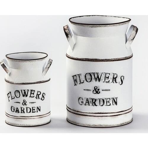 1Pcs Flower Arrangement Flower Pot Retro Flower Vase Metal Flower Kettle Desktop Ornament for Home Garden Office Decor Size S L