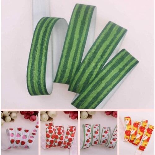 11 designs, 5/8 inch Heat transfer printed fruit FOE elastic,Summer series fruit designs 100 yards/lot