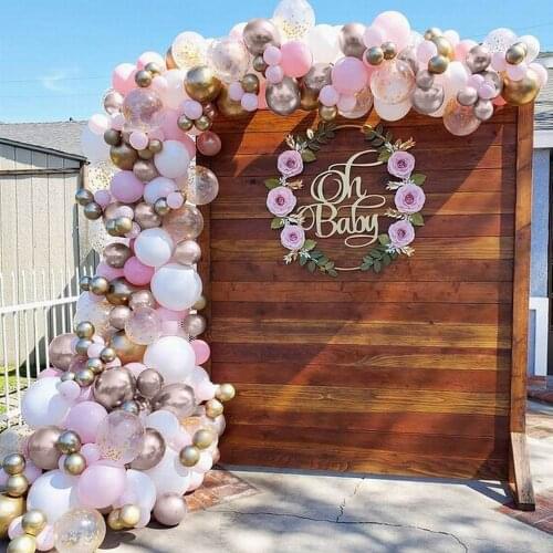 152pcs Pink Balloon Garland Arch Kit Chrome Metallic Balloons Confetti Balloon Bridal Shower Party Birthday Wedding Decor