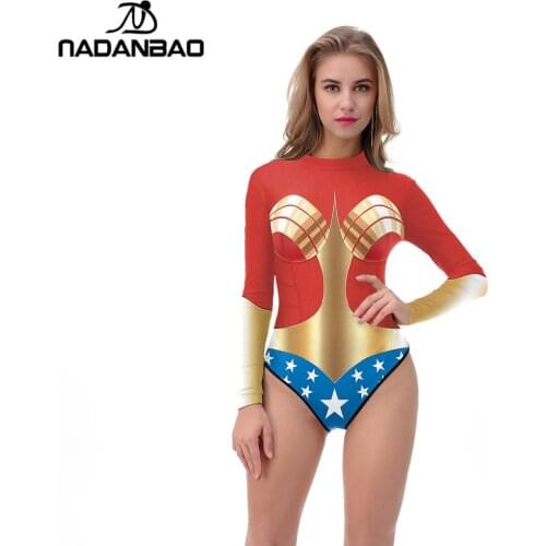 2021 Swimwear Women Sexy Wonder Swimwear Loog Sleeve Swim Suit Zippered One piece Swimsuit for women Maillot De Bain