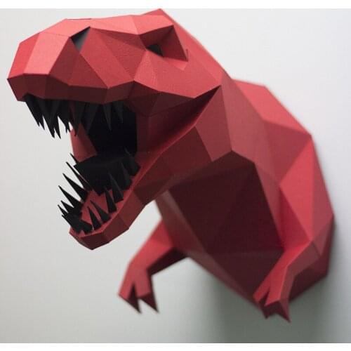 3D DIY dinosaur Paper Model Tyrannosaurus Papercraft Home Decor Wall Decoration Puzzles Educational DIY Kids Toys Birthday Gift
