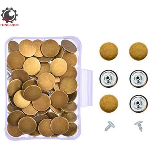 40 Sets Bronze Jeans Buttons Metal Tack Snap Buttons Replacement Button Kit with Rivets and Storage Box Clothing Accessories