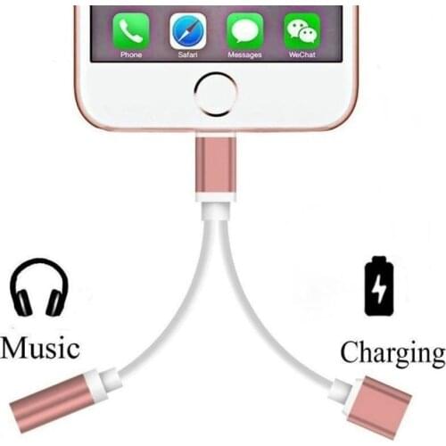 2 in 1 Adapter For iPhone Lighting to 3 5 mm Jack Headphone Charger Splitter For iPhone 12 Mini 11 Pro Max SE2020 XS XR X 8 Plus