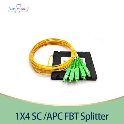 Free Shippping 1X4 SC /APC Fiber Optic FTTH Splitter FBT Optical Coupler 1:4 SC APC Singlemode simplex PLC optical splitter