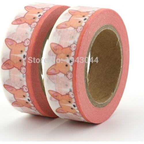 1X DIY So cute Little Dog Washi Tape Japanese Paper Masking Tapes Adhesive Tapes Stickers Decorative Stationery Tape 1.5cm*10m