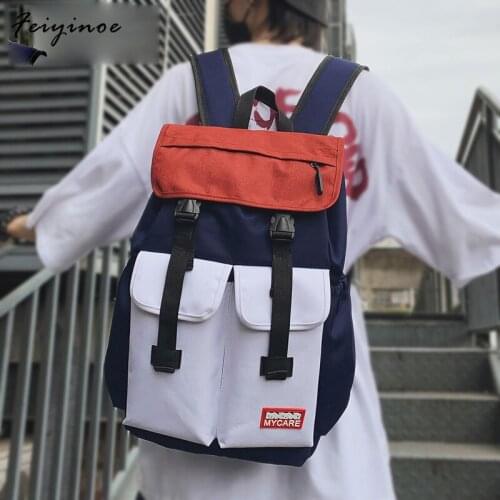 2020 New Canvas School Backpack Schoolbag Letter Printing School Bags For Teenage Girls Womens Backpacks Students Book Bag Boy