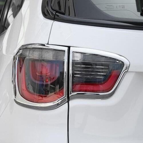 For Jeep Compass 2017-2019 2020 2021 Chrome Rear Light Cover Trim Taillight Lamp Frame Strip Sticker Car Styling Accessories