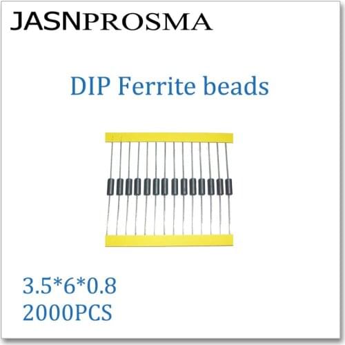 JASNPROSMA 2000PCS 3.5*6*0.8 DIP Ferrite beads Axial ferrite beads Magnetic beads Made in China High quality