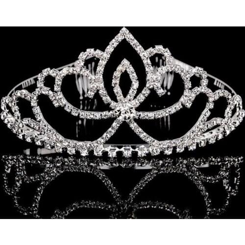 Quality Crystal Rhinestone Crown Bridal Bridesmaid Diamante Tiara Headpiece Prom Party Lady Headwear Gift Hot MYQ018