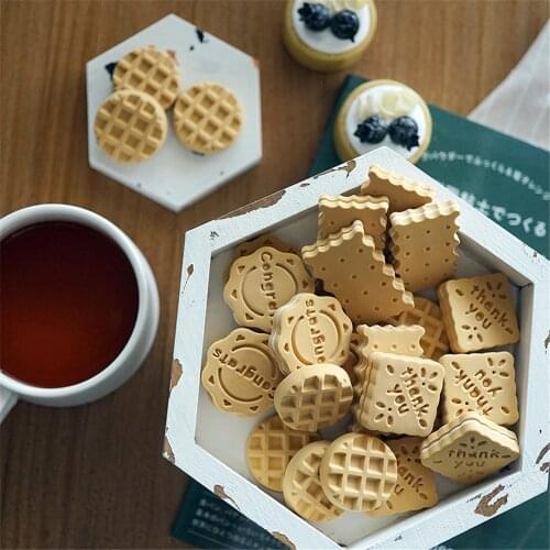 Simulation fake Cookies Crackers props shop store decor rectangle square star thank you best wishes bear elephant biscuits model