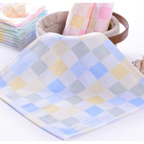 Soft Baby Cotton Bath Towel Feeding Wipe Cloth Square Face Hand Small Towel For Infant Kids Solid Color Feeding Towel