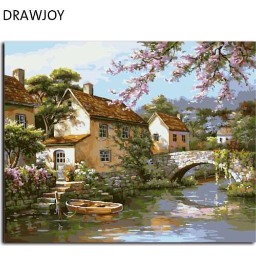 Landscape Frameless Picture Painting By Numbers DIY Oil Painting On Canvas Home Decoration For Living Room 40*50cm G428