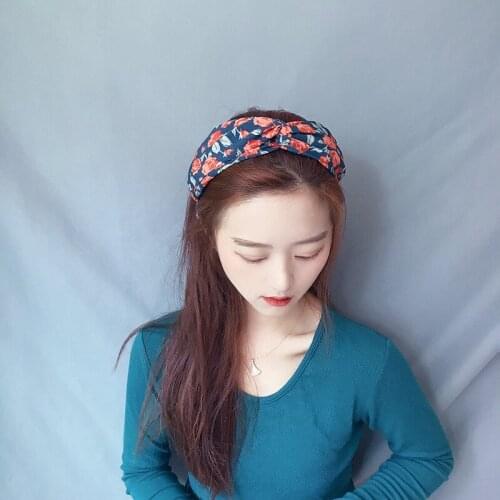 New Retro French Romantic Syle Cross Flower Print Headband, Head Buckle, Hairpin, Hair Accessory, Headwear