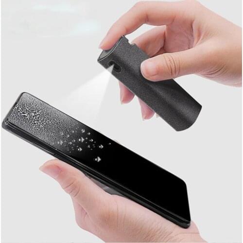 Newest 2 In 1 Phone Screen Cleaner Spray Computer Mobile Phone Screen Dust Removal Tool Microfiber Cloth Set Cleaning Artifact