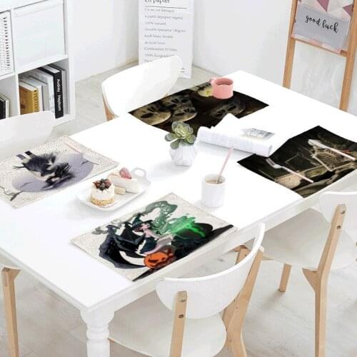 2021 New Halloween Cartoon Character Placemat Halloween Pumpkin Pattern Halloween Restaurant Table Decoration