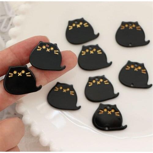 New style 50pcs/lot animals cartoon cute black cats shape acrylic beads diy jewelry earring/garment/bracelet accessory