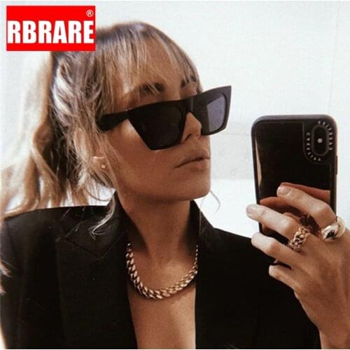 RBRARE 2021 Cat Eye Sunglasses Women Luxury Square Sun Glasses Women Candy Color Lens Glasses Classic Retro Lentes De Sol Mujer