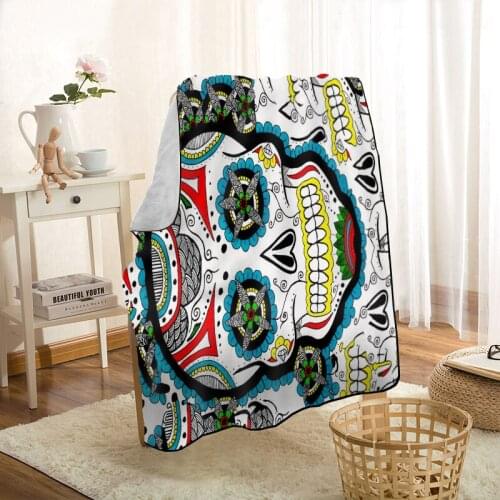 Custom Skull Throw Blanket Personalized Blankets On For The Sofa/Bed/Car Portable 3D Blanket For Kid Home Textiles