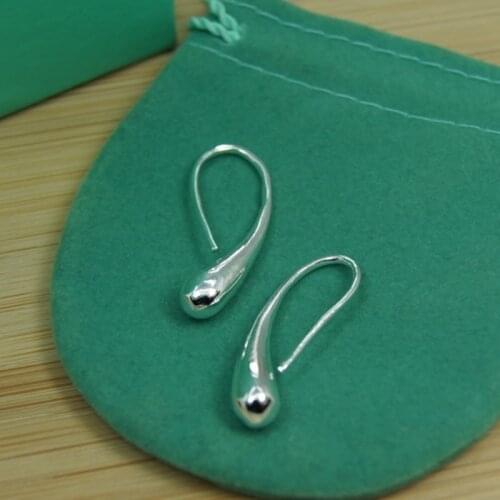 Brand New Fashion Simple 925 Silver Charm Water Earring For Woman Elegant Charming Jewelry Wholesale