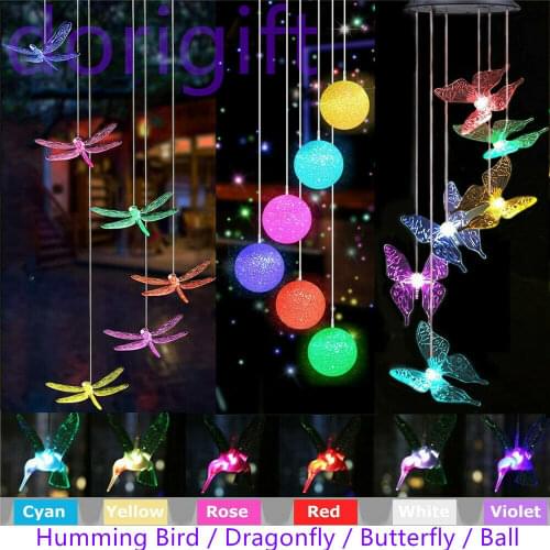 Color-Changing Outdoor LED Solar Powered Wind Chimes Light Room Decoration Yard Garden Nursery Decor gift Decoracion Habitacion