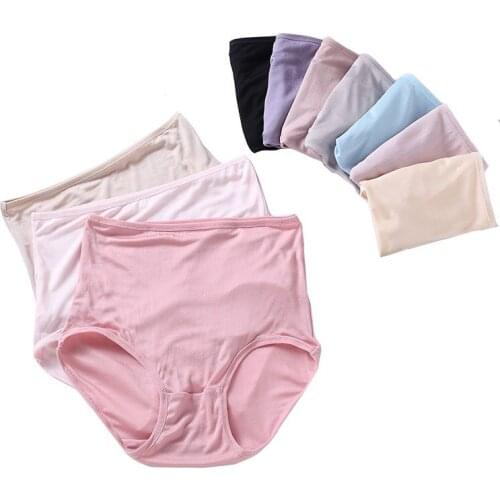 Birdsky, 3pcs 100% natural mulberry silk Women briefs panties underwear, Plus Size, high waist, quick dry, 11 colors. OR-39
