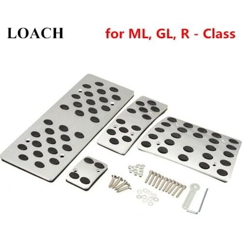 AT Car Pedal Pads for Mercedes-Benz ML320 ML350 GL AMG W164 W166 X164 X166 W251 Foot Rest Fuel Brake Clutch Pedals Plate Cover