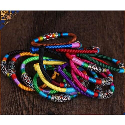 Wholesale-15PCS- Bless Safety Healthy Good luck COOL mascot -Greco-Buddhist Tibetan Buddhism national style hand wristband