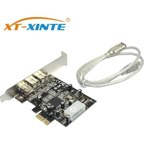 XT-XINTE PCIE Combo 3 Ports 2x 1394B 9Pin + 1x 1394A 6Pin PCI-Express Controller Card Adapter Expansion IEEE 1394 B+A