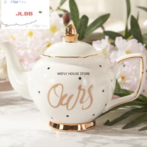 Japanese Hand Painted Gold Letter Ceramic TeaPot for Green Tea Flower Tea Afternoon Tea Creative Gift