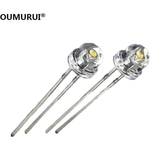 F5 High bright 5mm LED strawhat diode short leg emitting white light6000-6500k 0.06w 3-3.4v 20mA 1000PCS Free shipping