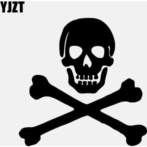 YJZT 13CM*12.9CM Pirate Skull Swords Vinyl Decal Car Sticker Decor Black/Silver C3-1837
