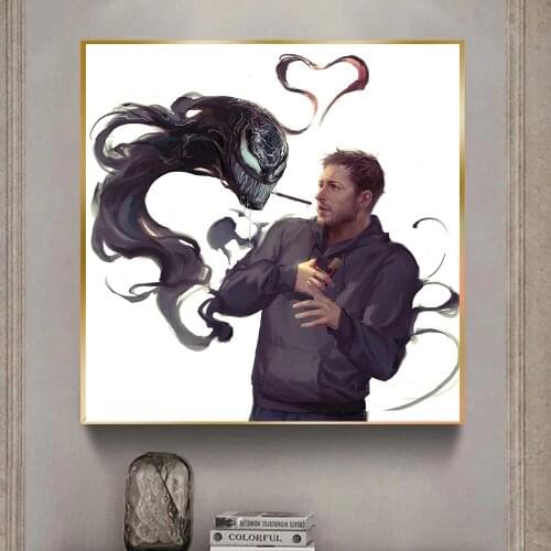 Funny Venom Oil Painting Poster Comic Superhero Print Canvas Painting Modern Mural indoor Decor Painting Wall Art Cuadros Decor