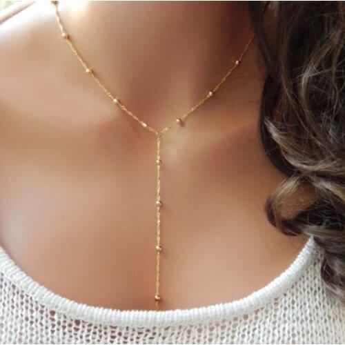 2017 new simple Women Beads Tassel Charm Choker Necklace chocker Jewelry collana Bijoux Femme Joyas mujer Collier ras du cou