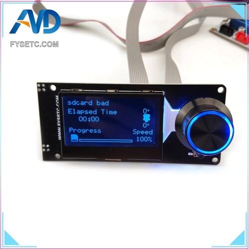 D Type MINI12864LCD v1.2 Screen White on black mini 12864 lcd Smart Display Supports Marlin DIY With SD Card 3D Printer Parts