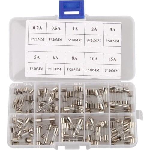 100PCS High Quality White Ceramic Car Fuse Box 5 x 20mm Automotive Insurance Tube 0.2A 0.5A 1A 2A 3A 5A 6A 8A 10A 15A Blow Fuses