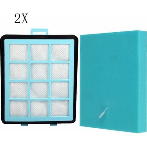 New 2PCAK Can Track Vacuum Cleaner Accessorie Hepa Dust Filters Net & Cotton For Philips FC8764 FC8766 FC8761 FC8760 FC8767