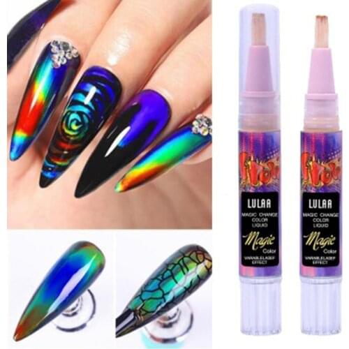 2019 Temperature Color Changing Nail Liquid Polish Aurora Paint Colorful Nail Art Varnish